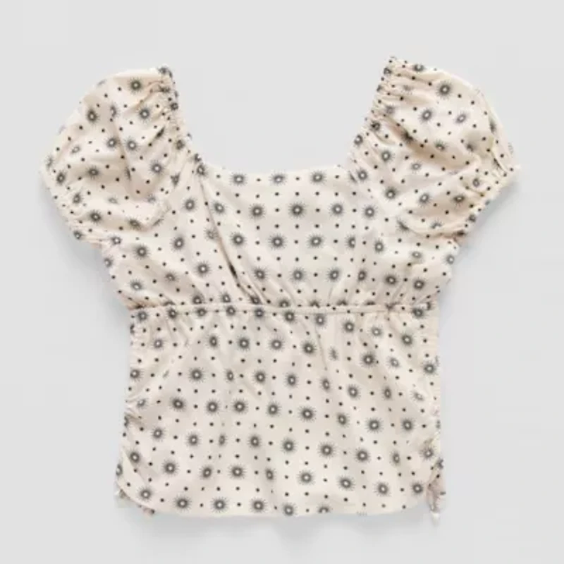 Thereabouts Little & Big Kid Girls Square Neck Short Sleeve Blouse