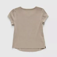 Thereabouts Little & Big Kid Girls Round Neck Short Sleeve T-Shirt