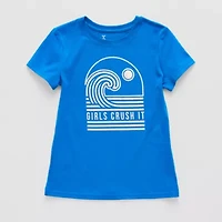 Xersion Little & Big Kid Girls Crew Neck Short Sleeve Regular Fit Graphic T-Shirt