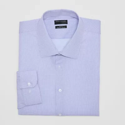 Shaquille O'Neal XLG Mens Big & Tall Regular Fit Stretch Fabric Long Sleeve Pattern Dress Shirt