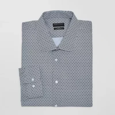 Shaquille O'Neal XLG Mens Big & Tall Regular Fit Stretch Fabric Long Sleeve Pattern Dress Shirt