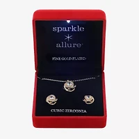 Sparkle Allure Light Up Box Love Womens Cubic Zirconia 14K Gold Over Brass Knot 2-pc. Jewelry Set