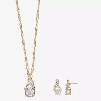 Sparkle Allure Light Up Box Womens Cubic Zirconia 14K Gold Over Brass Infinity 2-pc. Jewelry Set