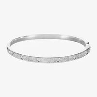 Sparkle Allure Pave Womens Cubic Zirconia Pure Silver Over Brass Round Bangle Bracelet