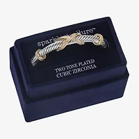 Sparkle Allure Rope Twist Womens Cubic Zirconia 14K Gold Over Brass Pure Silver Over Brass Infinity Bangle Bracelet