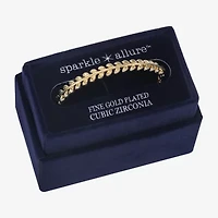 Sparkle Allure Polished Leaf Womens 14K Gold Over Brass Bangle Bracelet