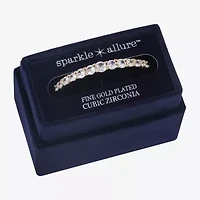 Sparkle Allure Graduated Womens Cubic Zirconia 14K Gold Over Brass Round Bangle Bracelet
