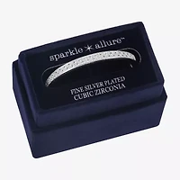 Sparkle Allure Womens Cubic Zirconia Pure Silver Over Brass Round Bangle Bracelet