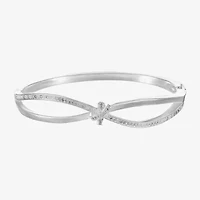 Sparkle Allure Womens Cubic Zirconia Pure Silver Over Brass Knot Bangle Bracelet