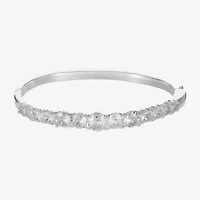 Sparkle Allure Graduated Womens Cubic Zirconia Pure Silver Over Brass Round Bangle Bracelet