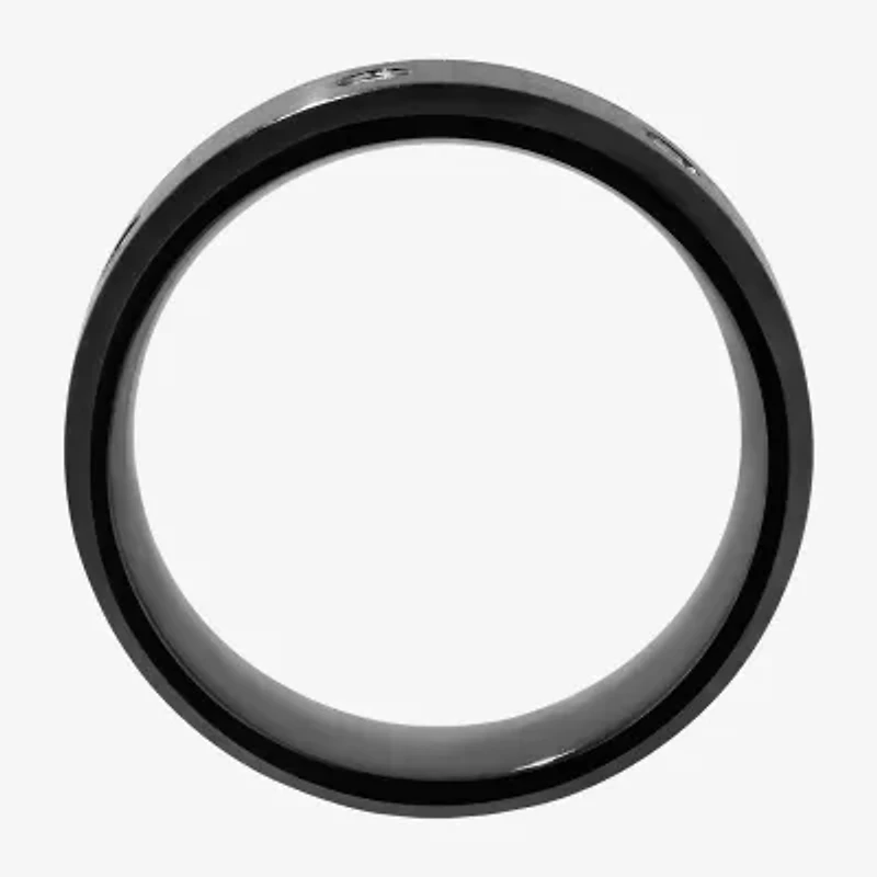 (F / Si2) Mens 8MM 1/10 CT. T.W. Lab Grown White Diamond Wedding Band