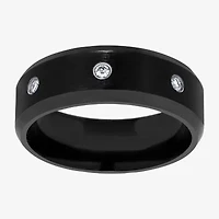 (F / Si2) Mens 8MM 1/10 CT. T.W. Lab Grown White Diamond Wedding Band