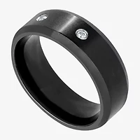 (F / Si2) Mens 8MM 1/10 CT. T.W. Lab Grown White Diamond Wedding Band