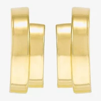 Silver Addiction Womens 14K Gold Over Silver Hoop Earrings