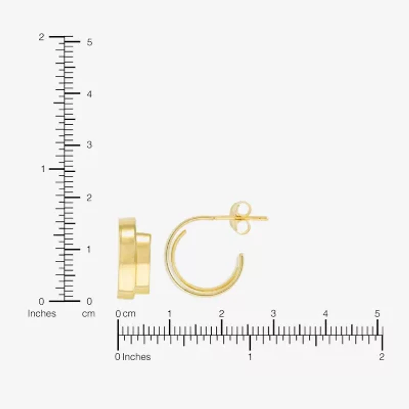 Silver Addiction Womens 14K Gold Over Silver Hoop Earrings