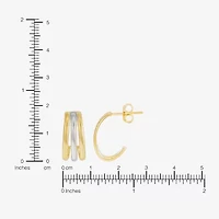 Silver Addiction Womens 14K Two Tone Gold Over Silver Hoop Earrings