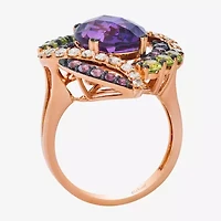 Levian Corp Le Vian Womens Genuine Purple Amethyst 14K Rose Gold Cocktail Ring