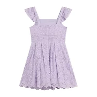 Byer California Big Kid Girls Short Sleeve Flutter A-Line Dress