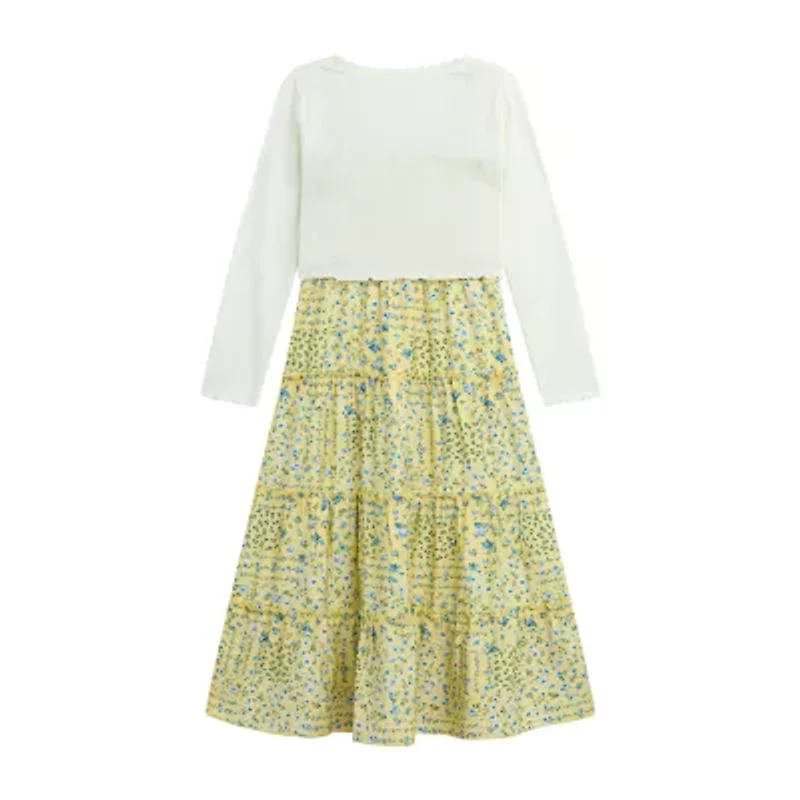 by&by girl Big Kid Girls Floral 2-pc. Dress Set