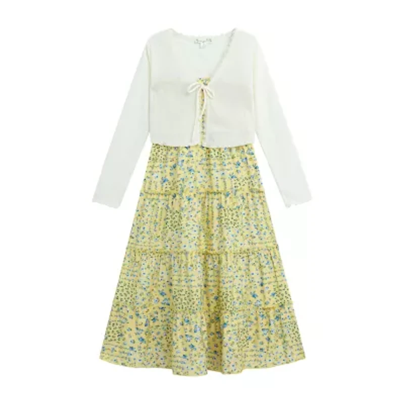 by&by girl Big Kid Girls Floral 2-pc. Dress Set