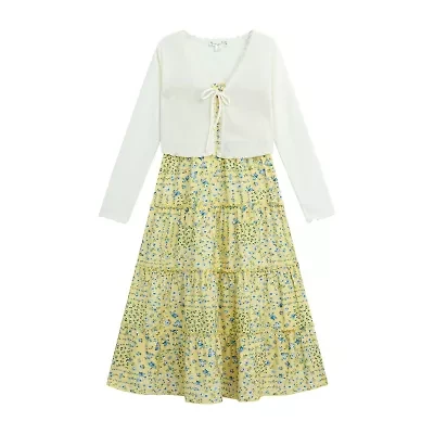 by&by girl Big Kid Girls Floral 2-pc. Dress Set