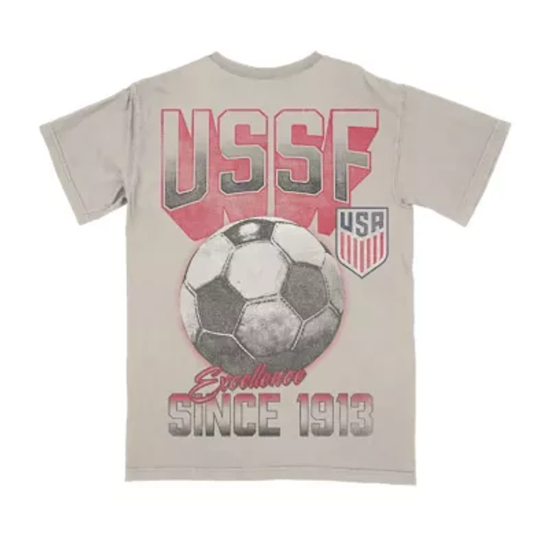 U.S. Soccer Mens Crew Neck Short Sleeve Regular Fit Graphic T-Shirt