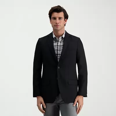Haggar The Active Series Tailored Mens Stretch Fabric Modern Fit Sport Coat