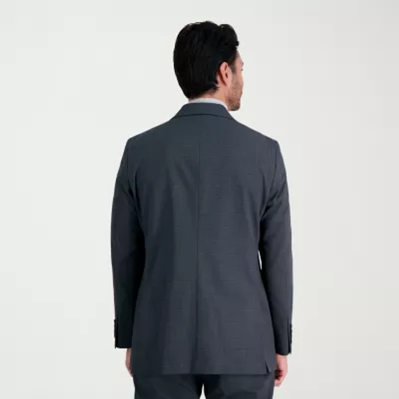Haggar JMH Tailored Windowpane Mens Stretch Fabric Modern Fit Suit Jacket