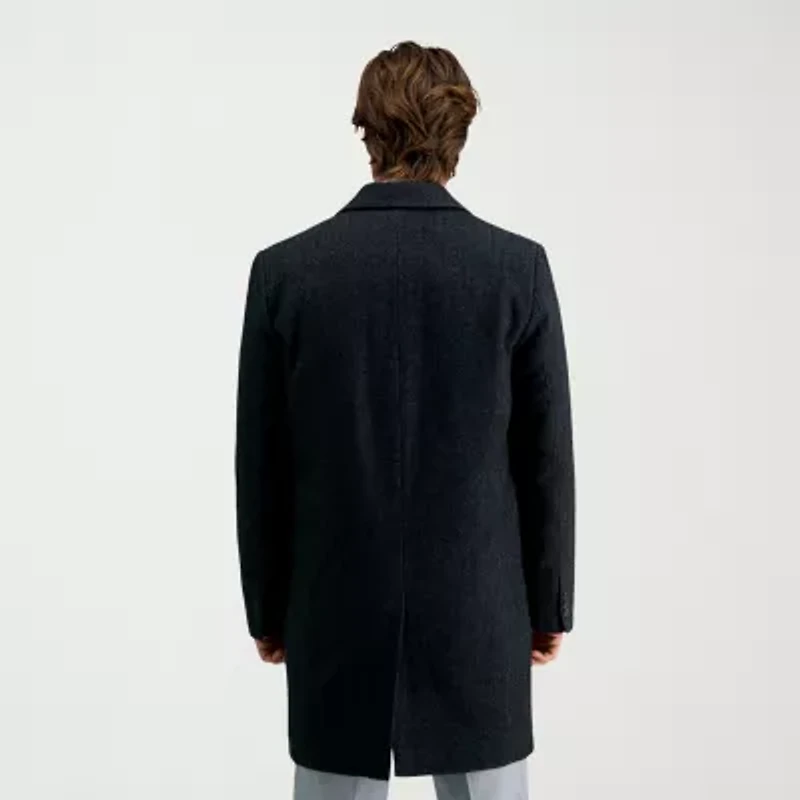 Haggar Brushed Herringbone Mens Midweight Topcoat Coat