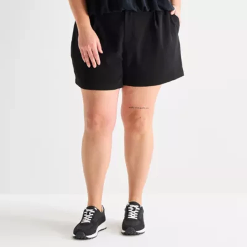 Stylus Womens High Rise Plus Pull-On Short