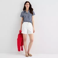 St. John's Bay Womens Tall Short Sleeve Regular Fit Button-Down Shirt