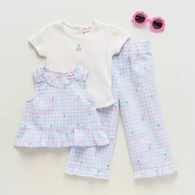 Little Lass Baby Girls 3-pc. Pant Set