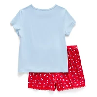 Btween Little & Big Kid Girls Round Neck Short Sleeve 2-pc. Pajama Sets
