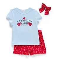 Btween Little & Big Kid Girls Round Neck Short Sleeve 2-pc. Pajama Sets