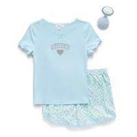 Btween Little & Big Kid Girls Round Neck Short Sleeve 2-pc. Pajama Sets