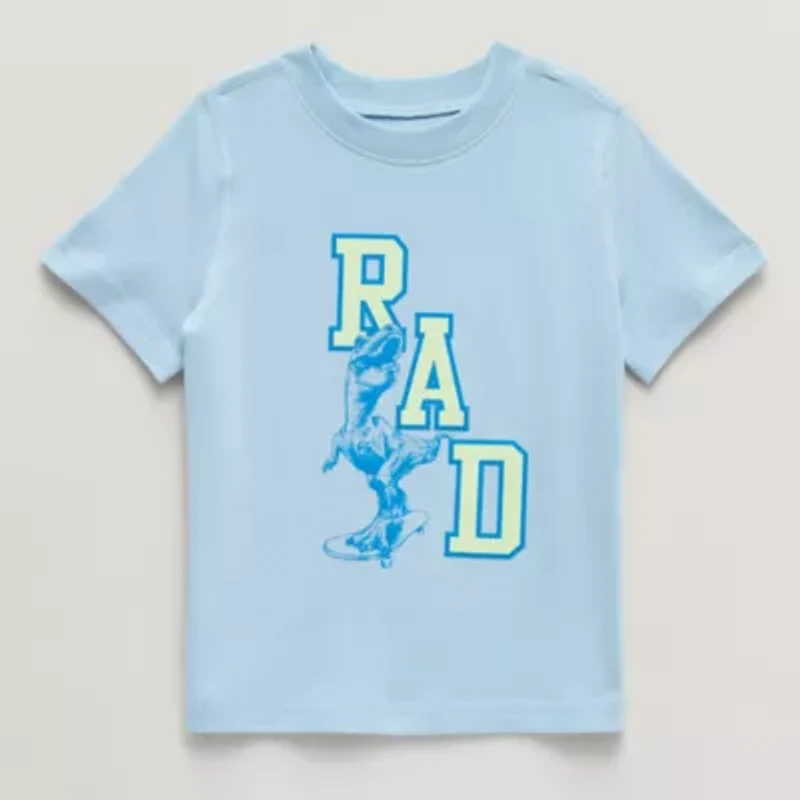 Okie Dokie Toddler Boys Sensory Friendly Round Neck Short Sleeve Adaptive Regular Fit Graphic T-Shirt