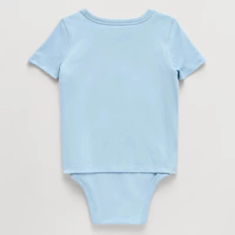 Okie Dokie Toddler Boys Hidden Access Opening Adaptive Round Neck Short Sleeve Bodysuit