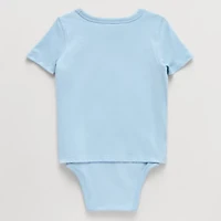 Okie Dokie Toddler Boys Hidden Access Opening Adaptive Round Neck Short Sleeve Bodysuit