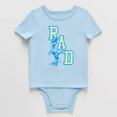 Okie Dokie Toddler Boys Hidden Access Opening Adaptive Round Neck Short Sleeve Bodysuit