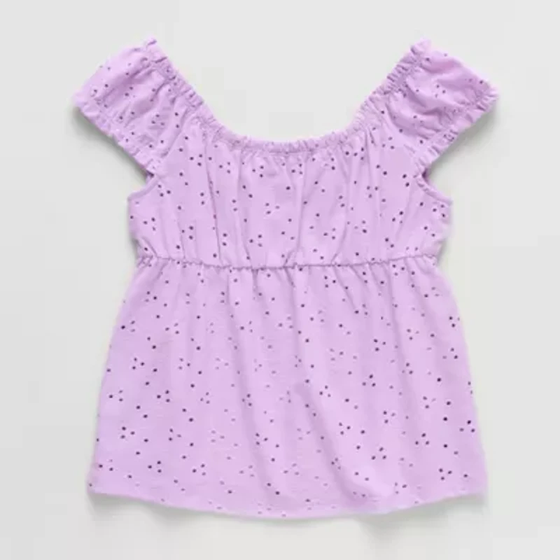 Thereabouts Little & Big Kid Girls Scoop Neck Sleeveless Blouse