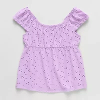 Thereabouts Little & Big Kid Girls Scoop Neck Sleeveless Blouse