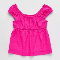 Thereabouts Little & Big Kid Girls Scoop Neck Sleeveless Blouse