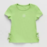 Thereabouts Little & Big Kid Girls Crew Neck Short Sleeve Embroidered T-Shirt