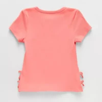 Thereabouts Little & Big Kid Girls Crew Neck Short Sleeve Embroidered T-Shirt