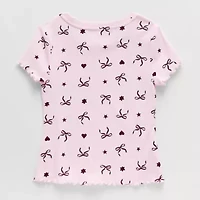 Thereabouts Little & Big Kid Girls Crew Neck Short Sleeve T-Shirt