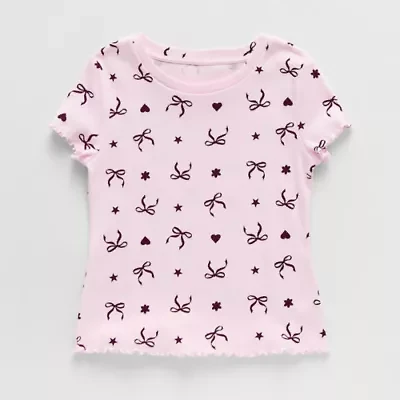 Thereabouts Little & Big Kid Girls Crew Neck Short Sleeve T-Shirt