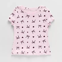 Thereabouts Little & Big Kid Girls Crew Neck Short Sleeve T-Shirt