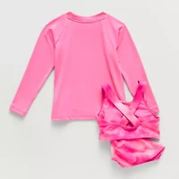 Nike Little & Big Kid Girls Uv Protection Ombre 2-pc. Rash Guard Set