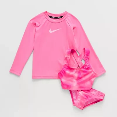 Nike Little & Big Kid Girls Uv Protection Ombre 2-pc. Rash Guard Set