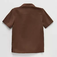 Thereabouts Little & Big Kid Boys Short Sleeve Regular Fit Button-Down Shirt